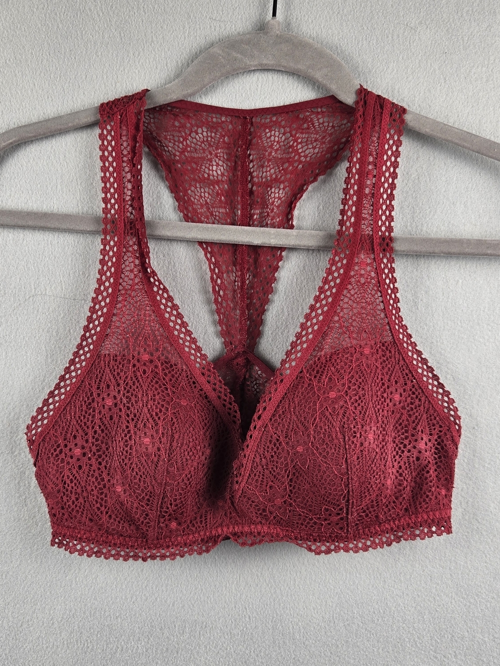 Lace Bralette Racerback in Burgundy -